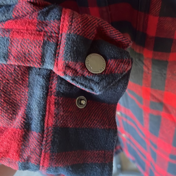 Duluth Trading Co. Navy and red flannel ShirtJac. 3XL. Worn one time - Picture 6 of 9